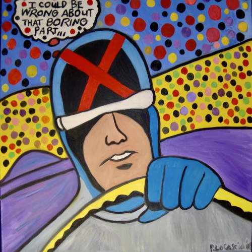 Racer X painting | Paintings by Paintings by Peter LoCascio. Item composed of wood and canvas