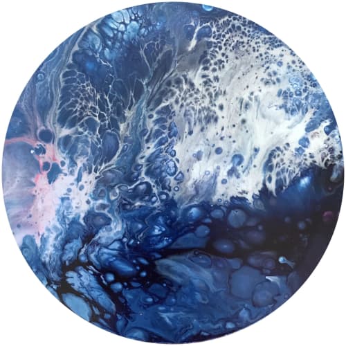 Sapphire Deep | Oil And Acrylic Painting in Paintings by Virginia Burke. Item made of canvas