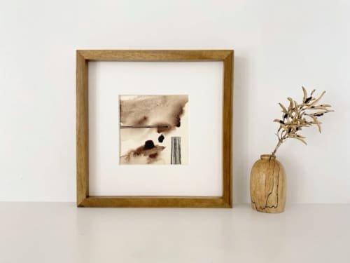 Abstract Neutral Art Print/Natural Ink/Organic Monochromatic | Prints by Melissa Mary Jenkins Art. Item composed of paper in contemporary or japandi style