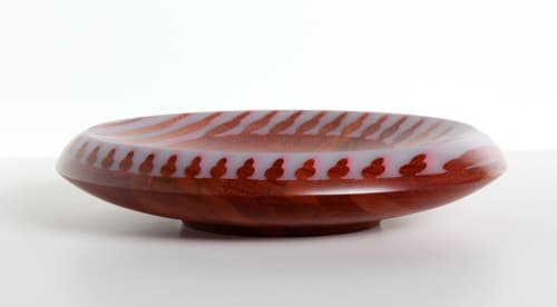 Long Shadow Series #13 (padauk clubs with pink and white) | Decorative Bowl in Decorative Objects by Long Grain Furniture. Item composed of wood in contemporary or modern style