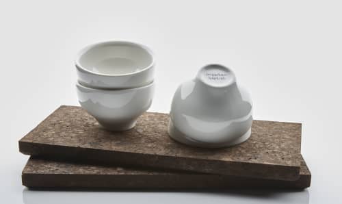JADE barista coffee cups thick porcelain on a cork plate, espresso, coffee, cappuccino and grand latte cup. | Drinkware by Maarten Baptist. Item made of ceramic