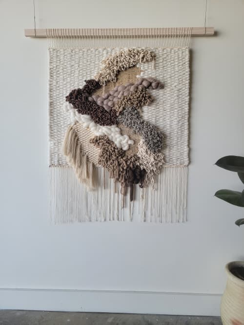 Earth Tone Woven Wall Tapestry | Wall Hangings by MossHound Designs by Nicole Hemmerly. Item in boho or country & farmhouse style