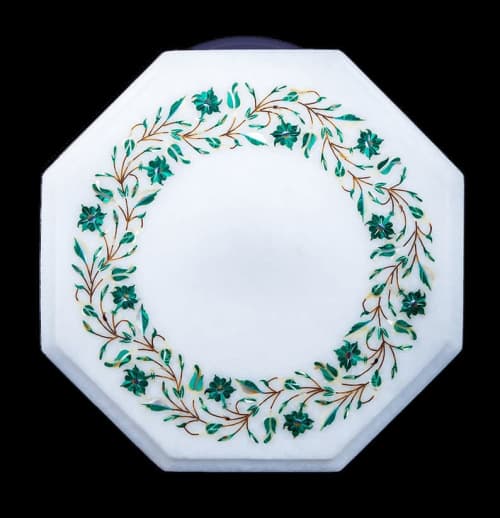 white marble table, coffee table, end table, tabletop | Tables by Innovative Home Decors. Item composed of marble in country & farmhouse or art deco style