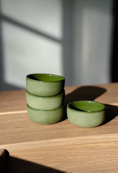 Handmade Porcelain Saucer. Green | Bowl in Dinnerware by Creating Comfort Lab. Item composed of ceramic