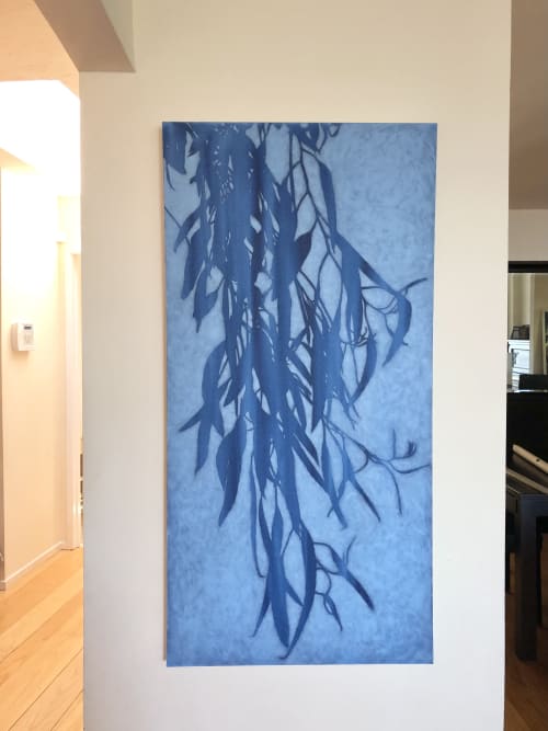 Twilight Eucalyptus: 48 x 24" Acrylic painting on canvas | Oil And Acrylic Painting in Paintings by Christine So