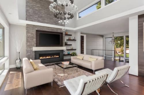 Vine Carousel Modern Chandelier with Grey and Clear Globes | Pendants by Galilee Lighting