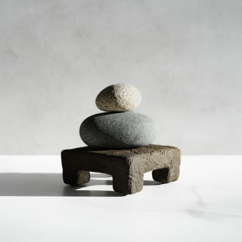 Small Square Shelf Riser in Textured Earthen Brown Concrete | Decorative Tray in Decorative Objects by Carolyn Powers Designs. Item made of concrete compatible with minimalism and contemporary style