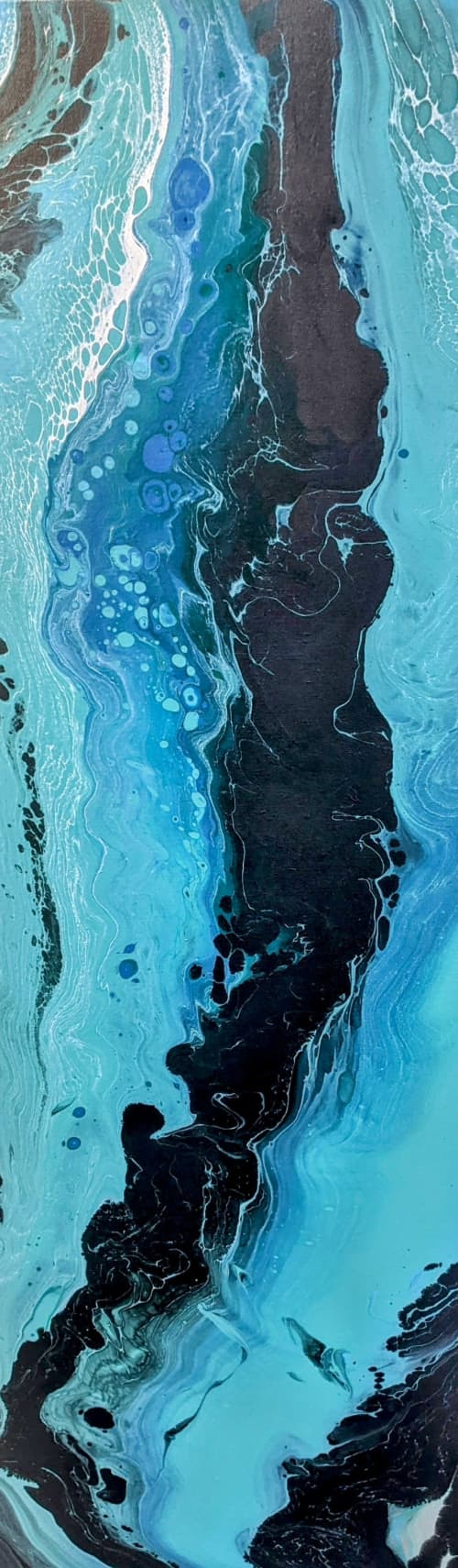 Aqua Fosse | Oil And Acrylic Painting in Paintings by Carrie Rodak Fine Art. Item made of wood with canvas