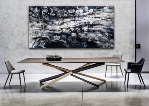 'MOONLIGHT' - Luxury Epoxy Resin Abstract Artwork | Oil And Acrylic Painting in Paintings by Christina Twomey Art + Design. Item made of synthetic