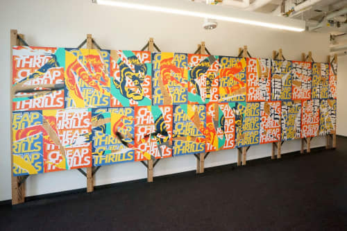 Wheat pasted "Billboards" | Mixed Media by ANTLRE - Hannah Sitzer | Google Java in Sunnyvale. Item made of wood with synthetic
