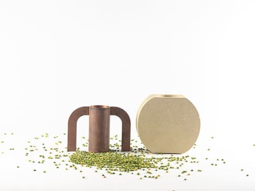 Ampolle - basso | Vase in Vases & Vessels by gumdesign. Item composed of metal and marble in modern style