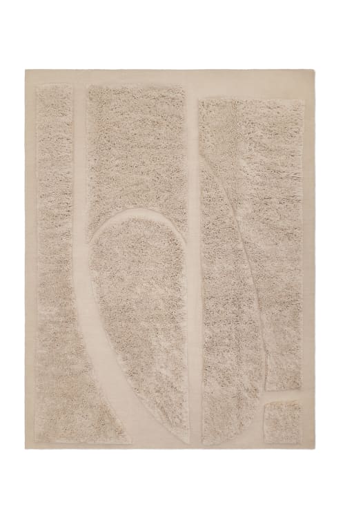 geometry. 009 - Hand-woven Kilim field with cut pile motif | Area Rug in Rugs by MK Objects. Item composed of wool and fiber in contemporary or japandi style