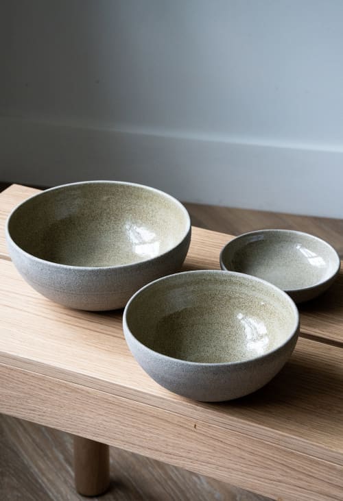 Stoneware Nesting Bowl Set "Concrete" | Dinnerware by Creating Comfort Lab