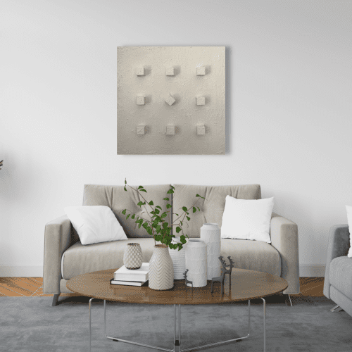 3D Wooden Wall Art, 3D Texture Beige | Wall Sculpture in Wall Hangings by Intuitive Arts Shop. Item composed of wood in boho or minimalism style