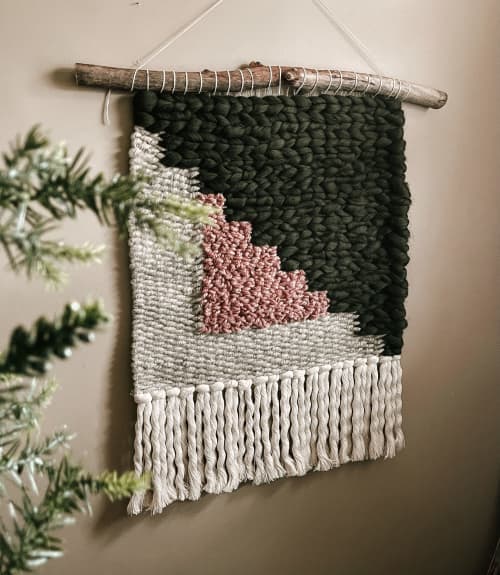 MOUNTAIN FLOWER textural wall art tapestry by WOOL PINE by