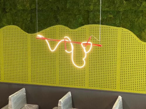 Stitch Linear Pendnats | Chandeliers by CP Lighting | Töska Restaurant & Brewery in Philadelphia. Item compatible with contemporary and eclectic & maximalism style
