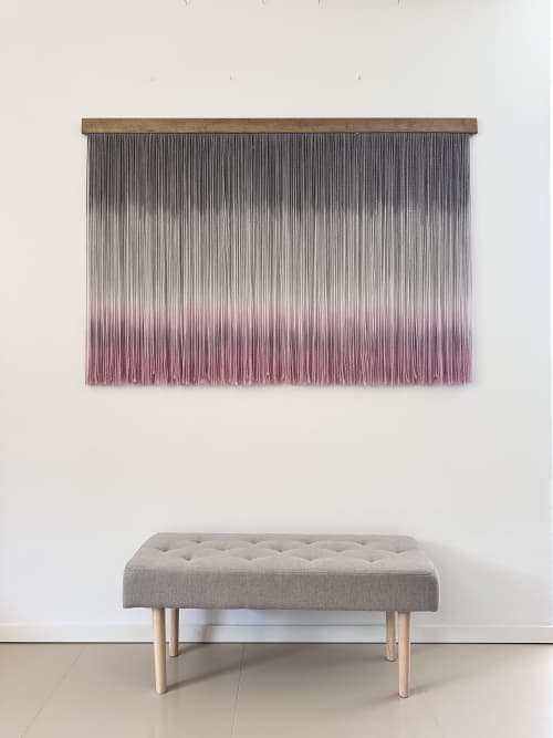 Sensory color vibrations – Violet | Macrame Wall Hanging in Wall Hangings by Olivia Fiber Art. Item made of wood with wool works with minimalism & contemporary style