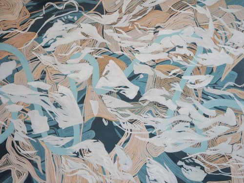 Flow II | Oil And Acrylic Painting in Paintings by Anne Blenker. Item composed of canvas & synthetic