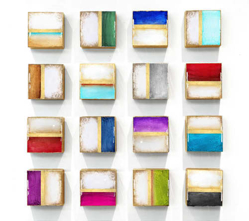 Velocity | Mixed Media by Alyson Storms. Item made of wood with copper works with minimalism & mid century modern style