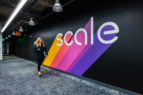 Scale Brand Mural | Murals by Lindsey Millikan | Scale AI in San Francisco. Item made of synthetic