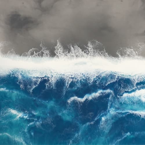 Stormy Seas | Oil And Acrylic Painting in Paintings by Art By Skevi. Item composed of wood and synthetic