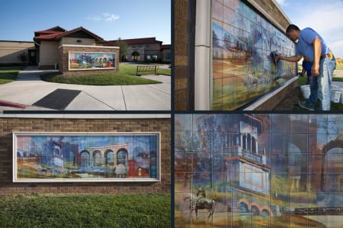 Bridging Localities | Public Mosaics by Lisa Levine | The Rawls Course in Lubbock. Item made of ceramic