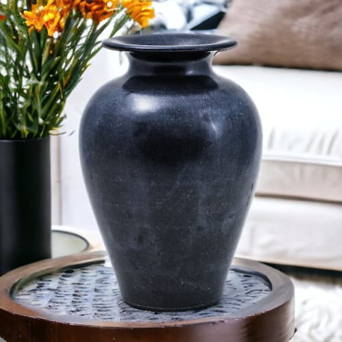 Handmade marble vase, marble vase, One-of-a-kind marble | Vases & Vessels by Innovative Home Decors. Item made of marble compatible with country & farmhouse and art deco style