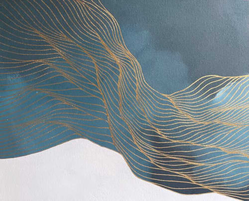 B (Letter B) | Oil And Acrylic Painting in Paintings by Tracie Cheng. Item made of paper with synthetic