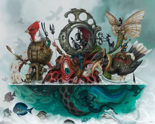 "The Escape Artist" | Oil And Acrylic Painting in Paintings by Greg "CRAOLA" Simkins | Los Angeles in Los Angeles. Item composed of canvas