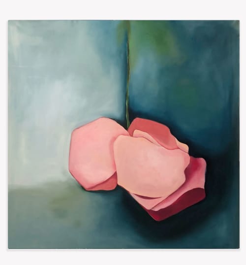 Submerged Rose, 2021. Oil on canvas, 65 x 66 inches | Oil And Acrylic Painting in Paintings by Kristi Head. Item composed of canvas and synthetic