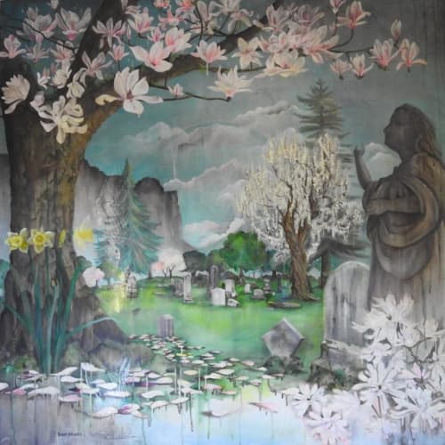 Graveyard | Oil And Acrylic Painting in Paintings by Sarah Stivers. Item made of canvas & synthetic