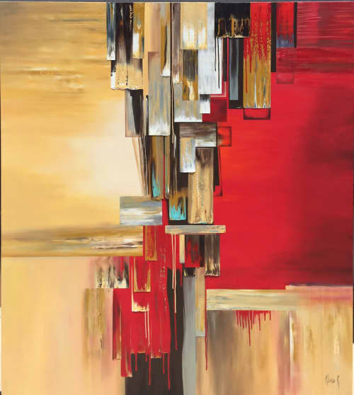 Gold Rush | Oil And Acrylic Painting in Paintings by Nina K | Gallery of Modern Masters in Sedona. Item made of canvas with synthetic
