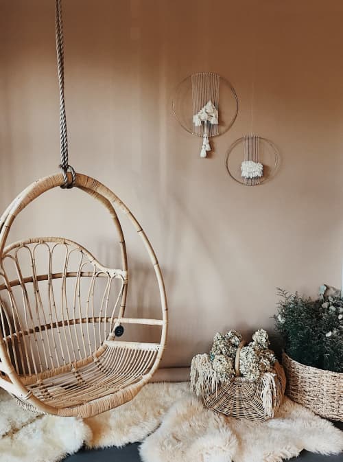 Brass Hoop Weavings | Macrame Wall Hanging in Wall Hangings by Tiffany Lusteg | Pigment in San Diego. Item made of fabric with brass