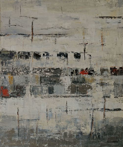 Strates 3 | Oil And Acrylic Painting in Paintings by Sophie DUMONT.. Item composed of canvas in minimalism or contemporary style