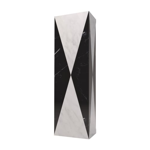 "Polimelus" Vase in Black Marquina and White Carrara marble | Vases & Vessels by Carcino Design. Item made of marble works with contemporary style