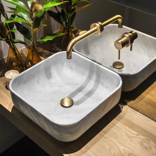 Nabhi Bowl | Water Fixtures by Kreoo. Item composed of marble