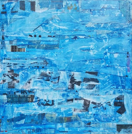 Monster Battle War | Mixed Media in Paintings by Dale Voelker. Item made of canvas with paper works with contemporary & mediterranean style