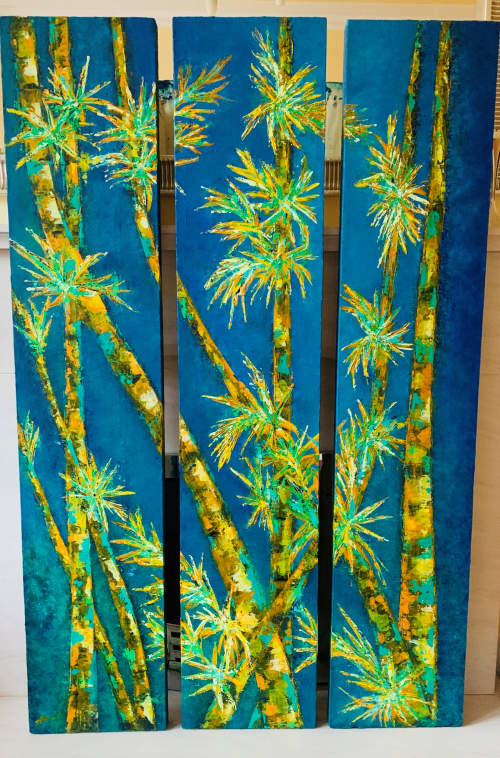Bamboos | Paintings by Alicent Art | Private Residence, London in London