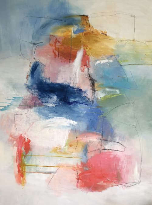 The Peacock | Oil And Acrylic Painting in Paintings by Erin Donahue Tice Fine Art. Item composed of canvas & synthetic