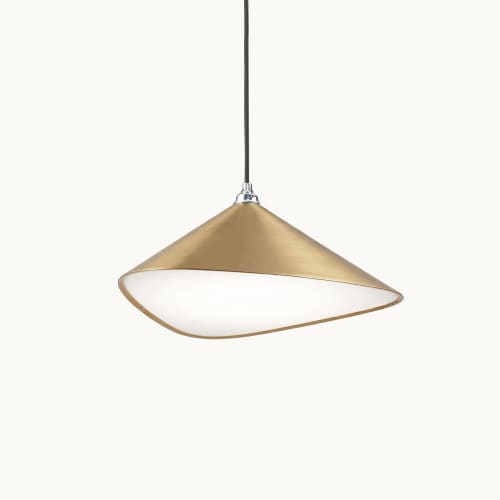 Emily II Pendant Light – Gold Semi-Matte | Pendants by MOSS Objects. Item made of steel works with contemporary & modern style