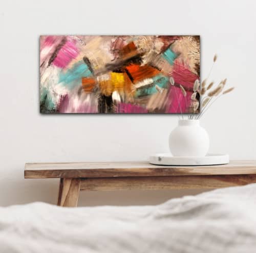 "Rainbow" | Oil And Acrylic Painting in Paintings by Shirly Maimom Art. Item composed of canvas and synthetic
