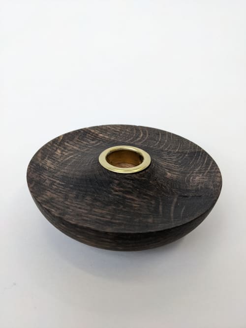 Candle Dish | Candle Holder in Decorative Objects by Fuugs. Item composed of oak wood in mid century modern or contemporary style