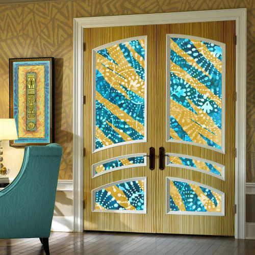 Batik Double Doors | Furniture by Blue Bliss. Item made of wood with fabric works with boho & eclectic & maximalism style