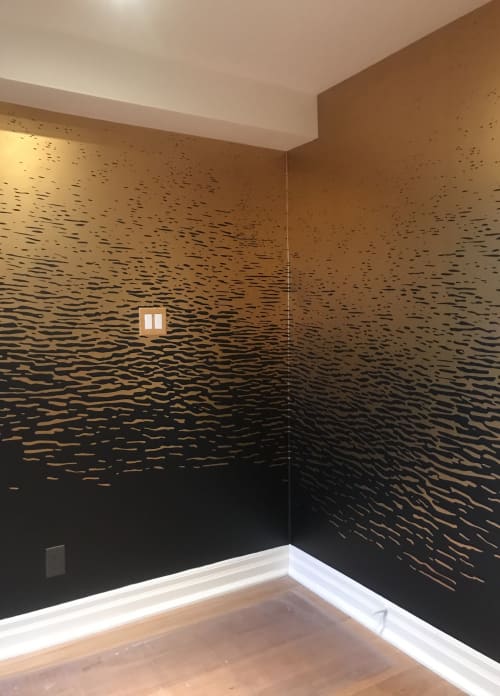 Emma Hayes Reflection Wallcovering in Gold | Wallpaper in Wall Treatments by Emma Hayes | NewWall in Toronto. Item composed of paper