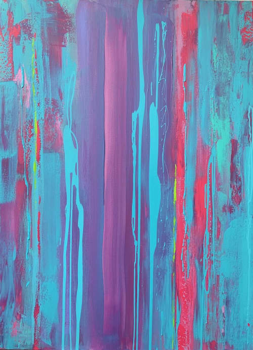 "Sound and Vision".  Painting | Oil And Acrylic Painting in Paintings by Alice Lipping | Astoria Park Wine & Spirits in Queens. Item made of canvas with synthetic