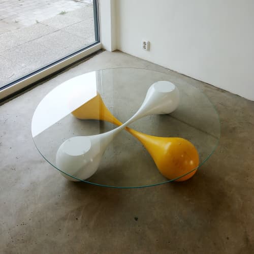“Untouchables” sculptural coffee table (table-base only) | Tables by JAN PAUL. Item made of wood with glass works with minimalism & contemporary style