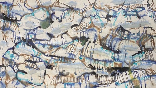 Sea Ice #2 | Oil And Acrylic Painting in Paintings by Joanie Gagnon San Chirico Studio. Item made of canvas with synthetic