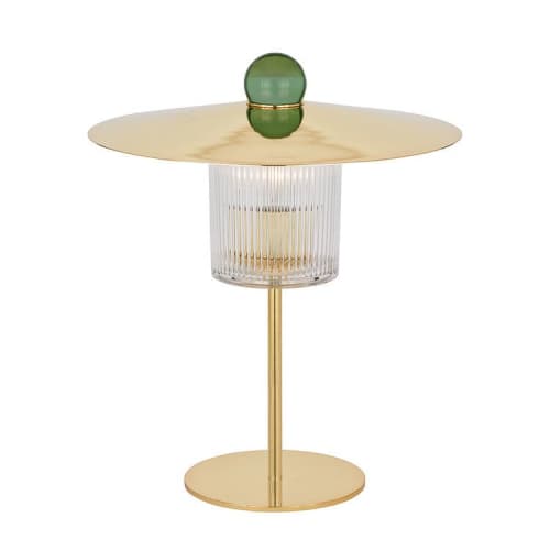 Ball On Top Table Lamp | Lamps by Marie Burgos Design and Collection. Item made of brass with glass