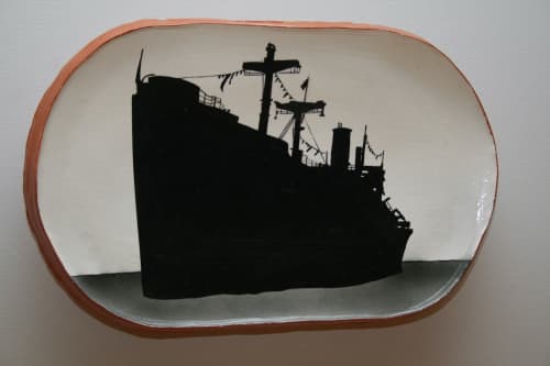 Liberty Ship Series, "John Brown" Dimensions: 26" x 16" x 4" | Sculptures by Don Ryan. Item composed of ceramic in minimalism or contemporary style