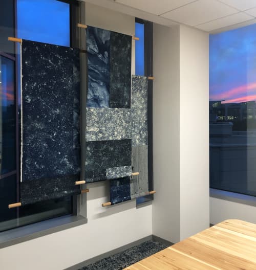 "Midnight" | Macrame Wall Hanging in Wall Hangings by ANTLRE - Hannah Sitzer | Google RWC SEA6 in Redwood City. Item composed of fabric